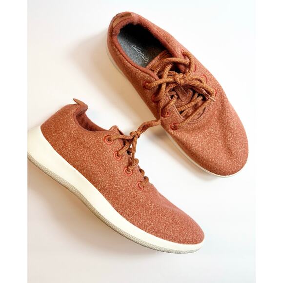 Allbirds Men’s Wool Runner Sneakers Size 10 Orange Textured Comfort Minimalist - Picture 2 of 10